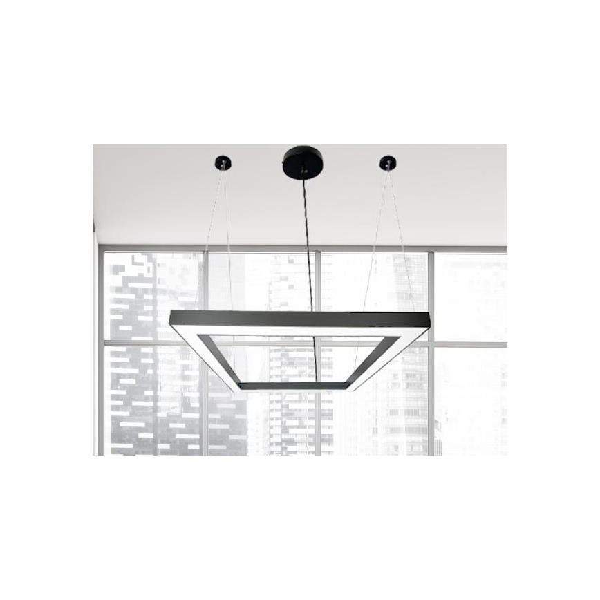 LED luster na sajli LED/70W/230V 4000K 100x100 cm crno