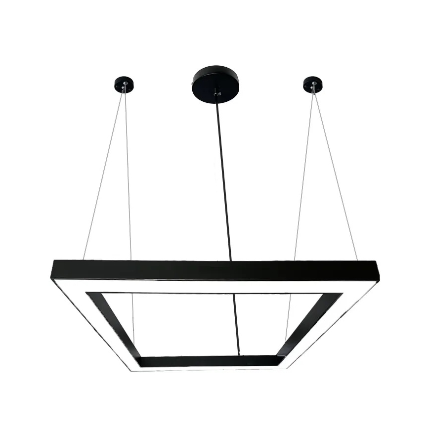LED luster na sajli LED/70W/230V 4000K 100x100 cm crno