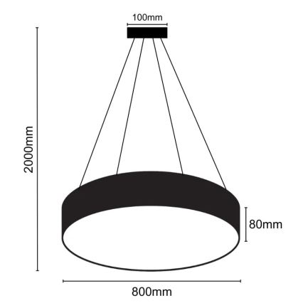 LED luster na sajli LED/70W/230V 4000K pr. 80 cm