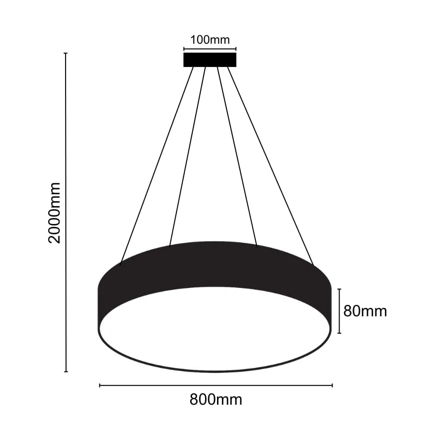 LED luster na sajli LED/70W/230V 4000K pr. 80 cm
