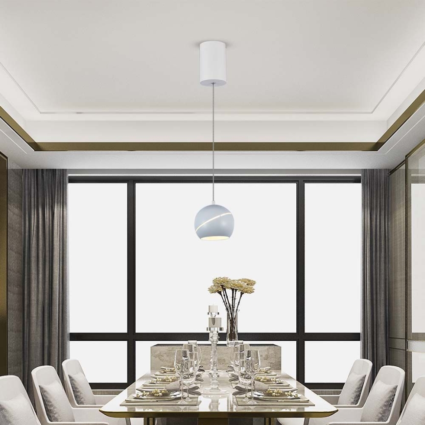 LED luster na sajli LED/8,5W/230V 3000K bela
