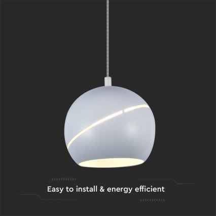 LED luster na sajli LED/8,5W/230V 3000K bela