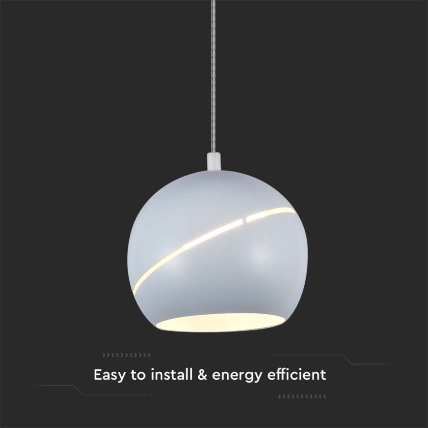 LED luster na sajli LED/8,5W/230V 3000K bela