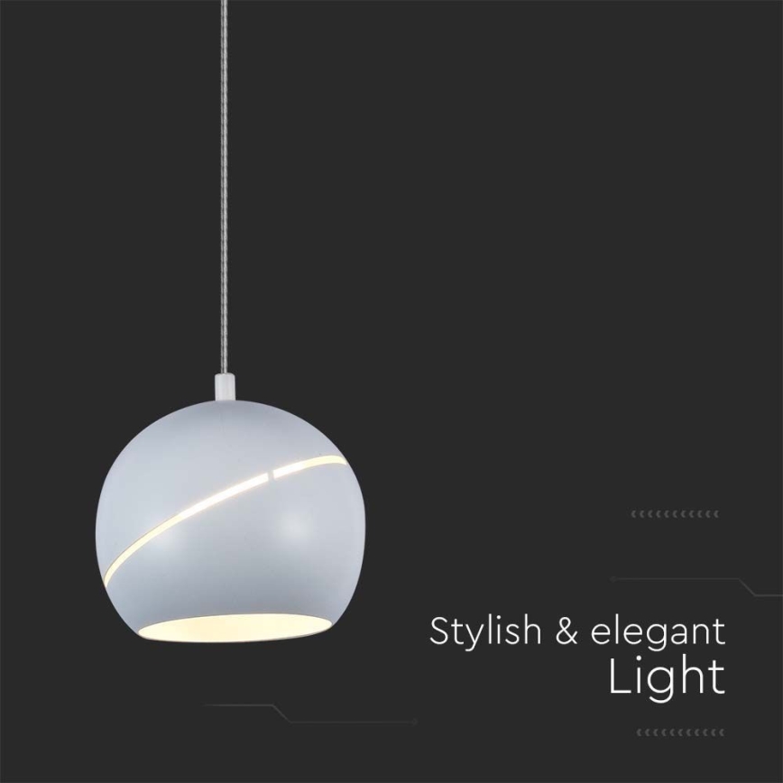 LED luster na sajli LED/8,5W/230V 3000K bela