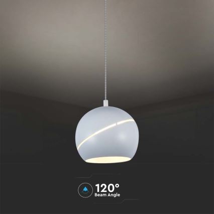 LED luster na sajli LED/8,5W/230V 3000K bela