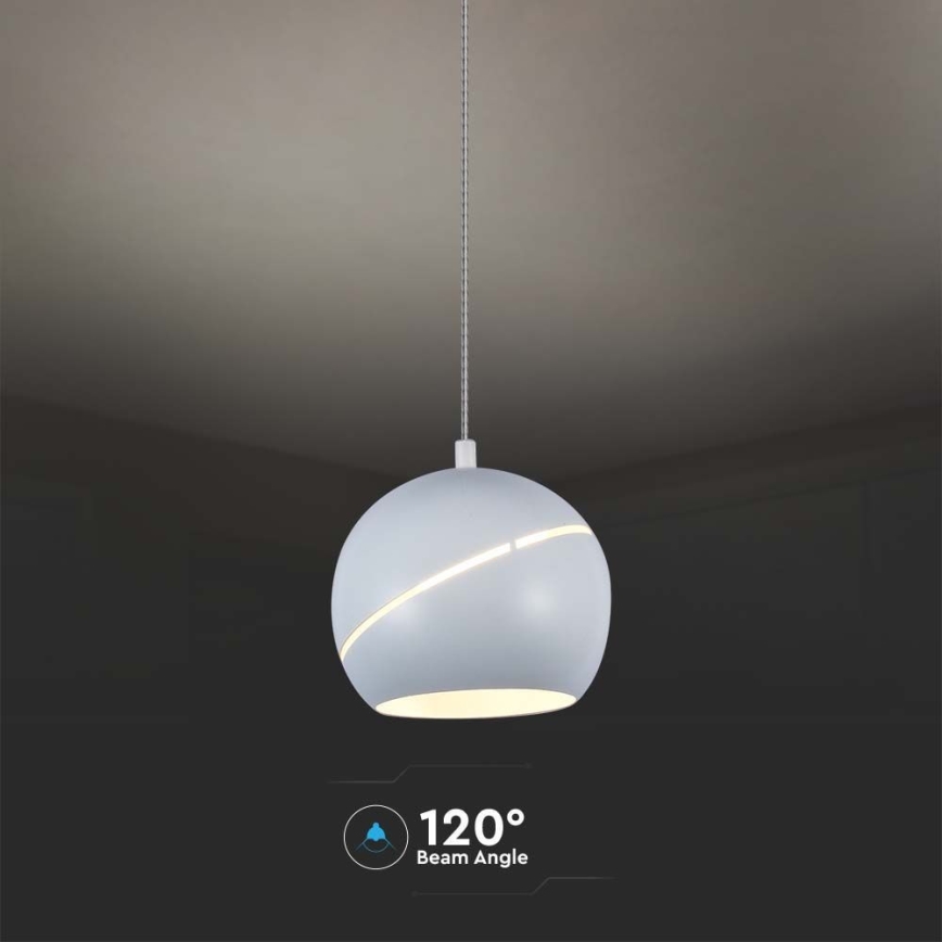 LED luster na sajli LED/8,5W/230V 3000K bela