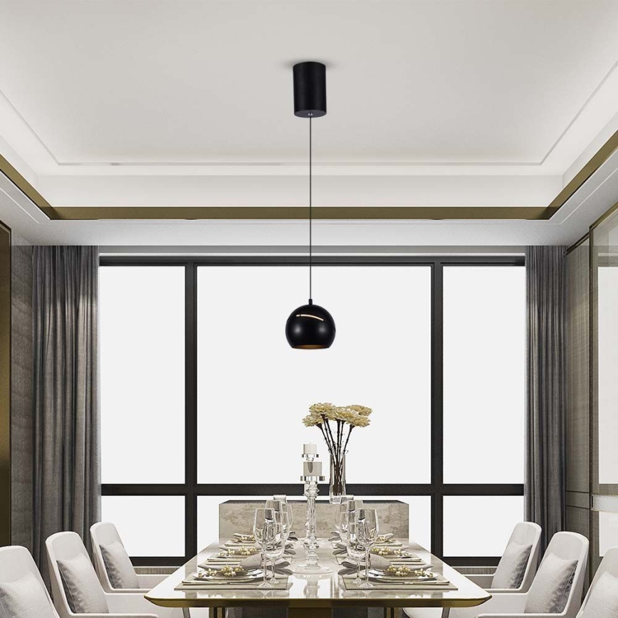 LED luster na sajli LED/8,5W/230V 3000K crno