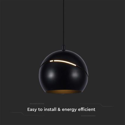 LED luster na sajli LED/8,5W/230V 3000K crno