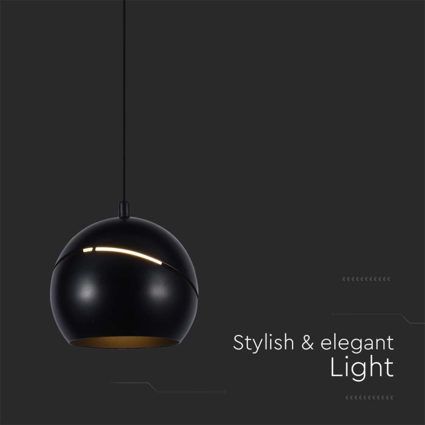 LED luster na sajli LED/8,5W/230V 3000K crno