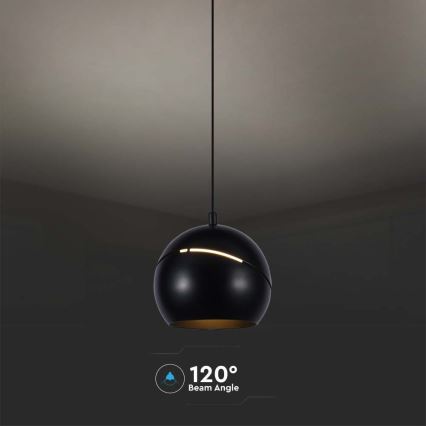 LED luster na sajli LED/8,5W/230V 3000K crno