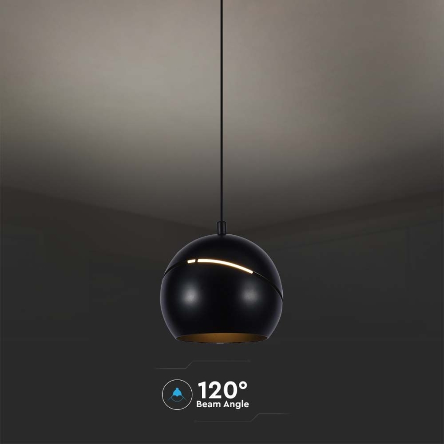 LED luster na sajli LED/8,5W/230V 3000K crno