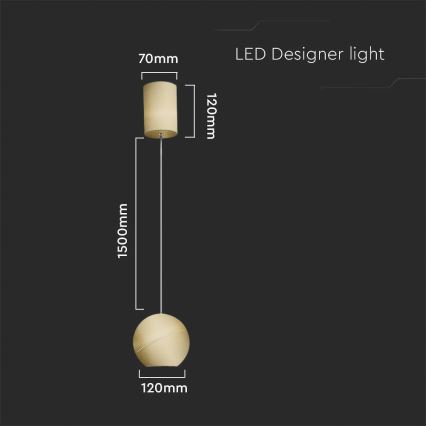 LED luster na sajli LED/8,5W/230V 3000K zlatna