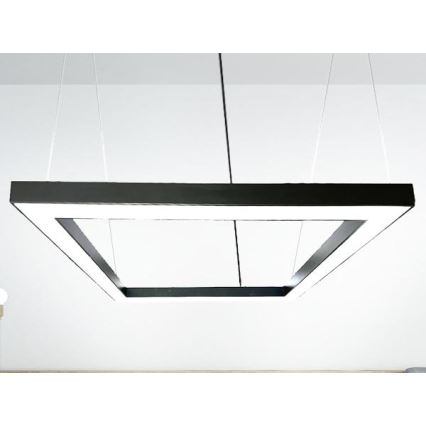 LED luster na sajli LED/80W/230V 4000K 120x120 cm crno