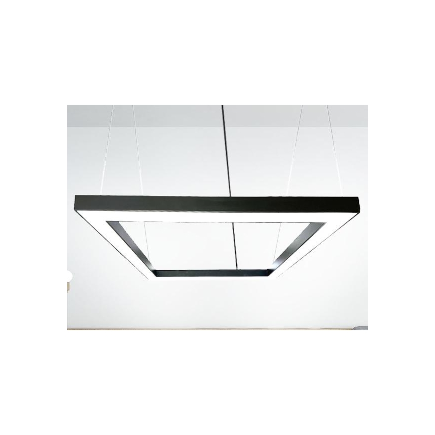 LED luster na sajli LED/80W/230V 4000K 120x120 cm crno