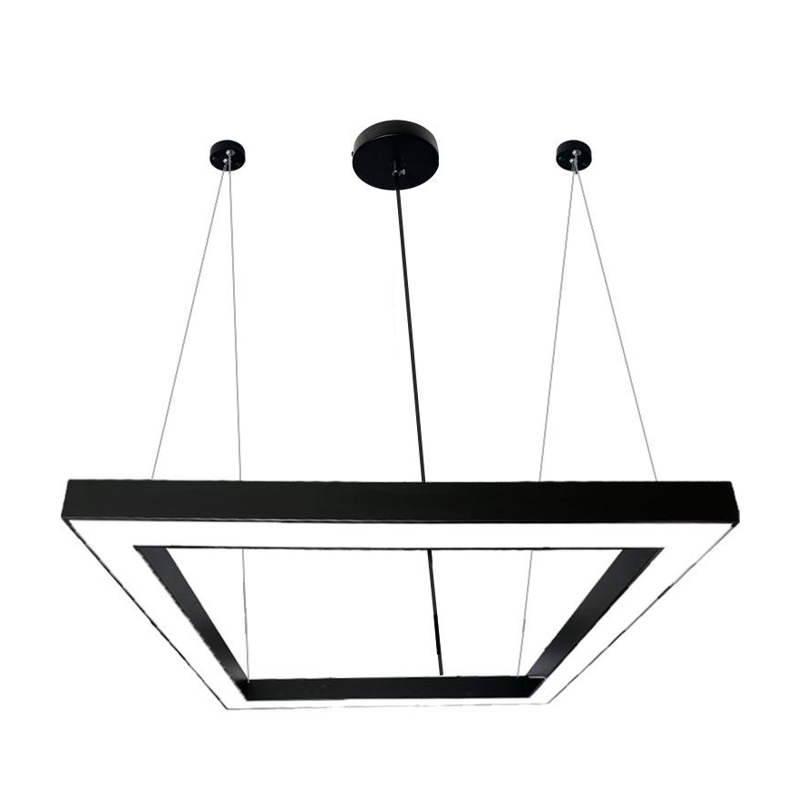 LED luster na sajli LED/80W/230V 4000K 120x120 cm crno