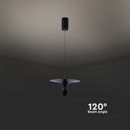 LED luster na sajli LED/9W/230V 3000K crno