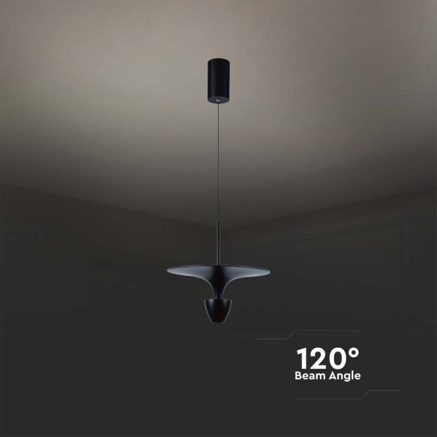 LED luster na sajli LED/9W/230V 3000K crno