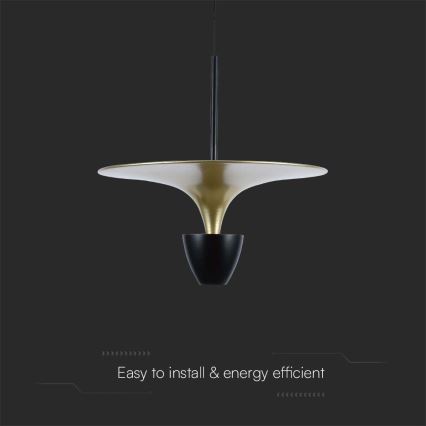 LED luster na sajli LED/9W/230V 4000K crno/zlatna