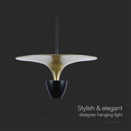 LED luster na sajli LED/9W/230V 4000K crno/zlatna