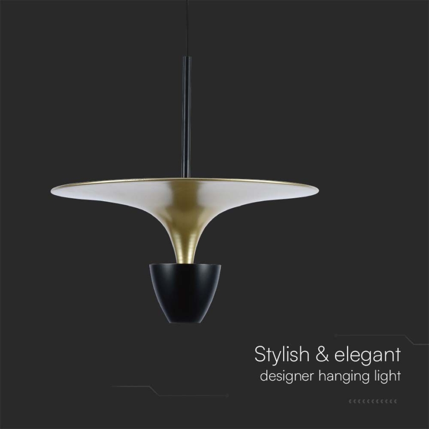 LED luster na sajli LED/9W/230V 4000K crno/zlatna