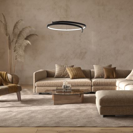 LED luster na sajli LORENZO LED/35W/230V crno