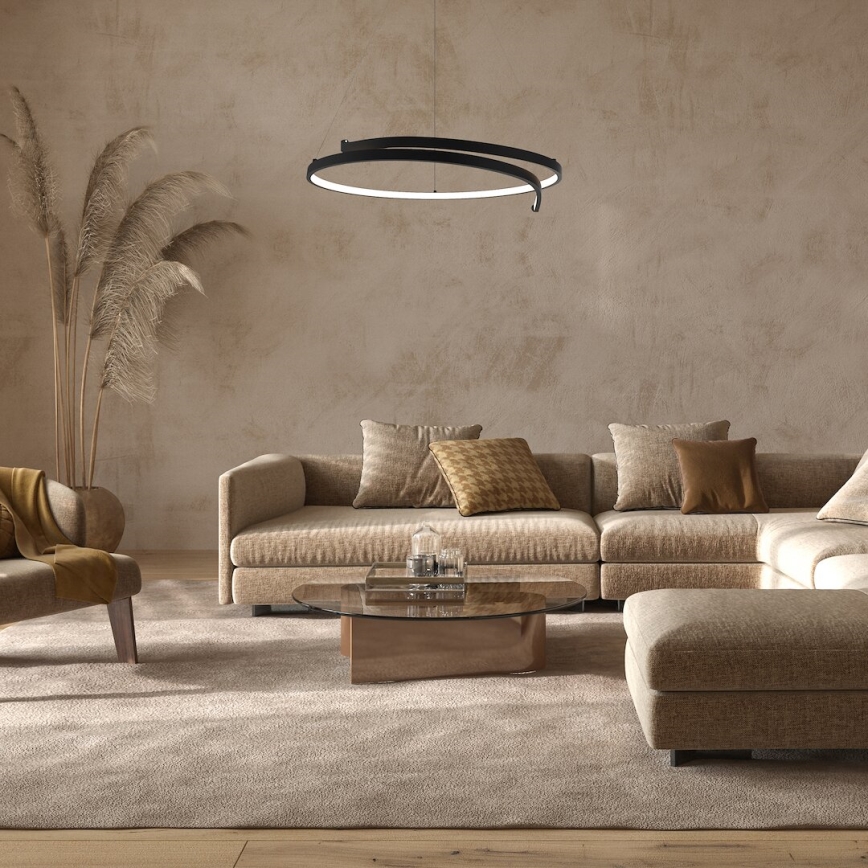 LED luster na sajli LORENZO LED/35W/230V crno