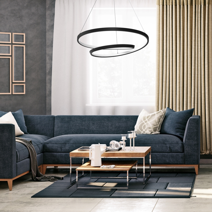 LED luster na sajli LUCERO LED/48W/230V crno