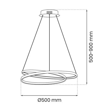 LED luster na sajli LUCERO LED/48W/230V crno