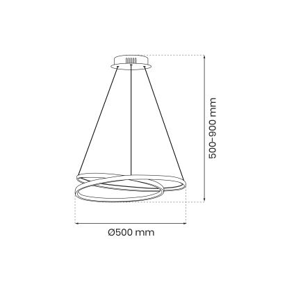 LED luster na sajli LUCERO LED/48W/230V zlatna