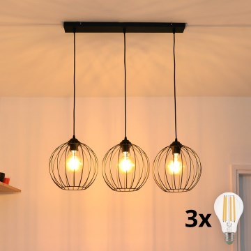 LED luster na sajli MERCURE 3xE27/15W/230V