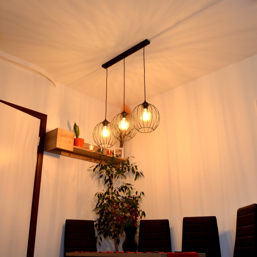 LED luster na sajli MERCURE 3xE27/15W/230V