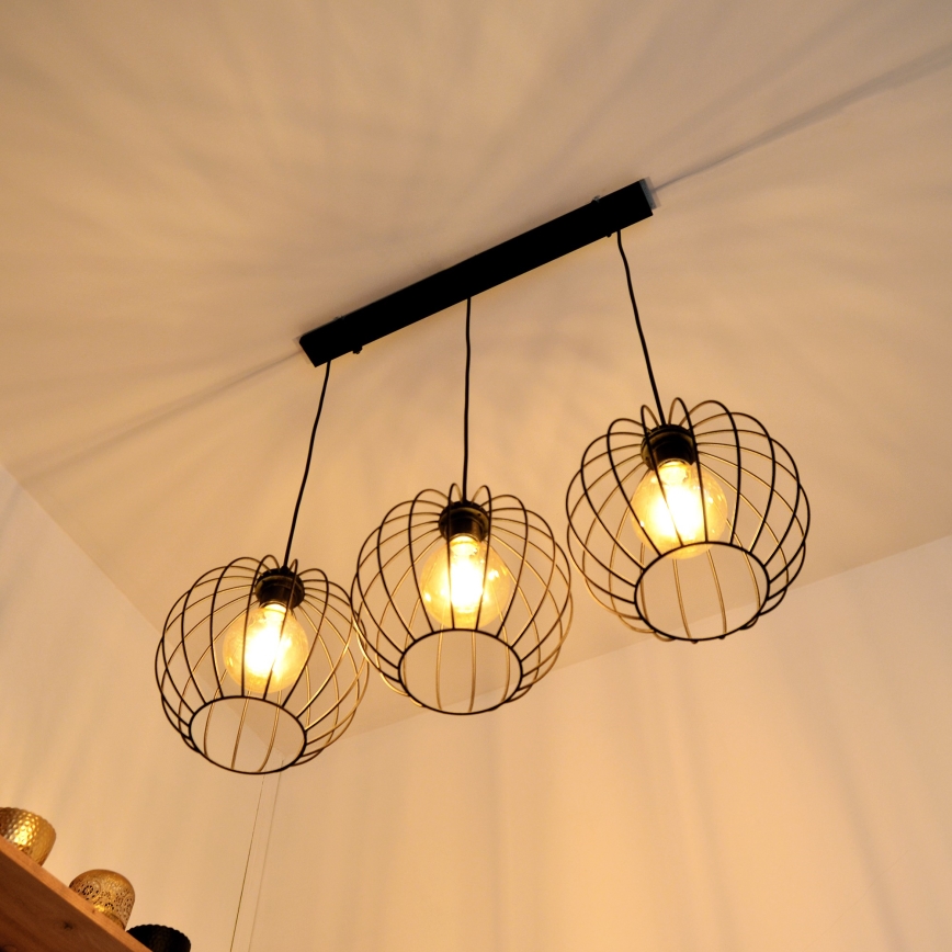 LED luster na sajli MERCURE 3xE27/15W/230V