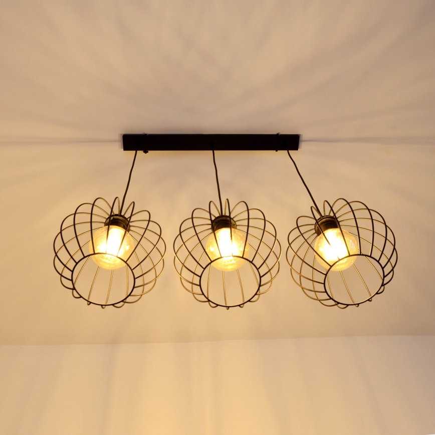 LED luster na sajli MERCURE 3xE27/15W/230V