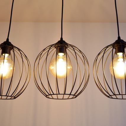 LED luster na sajli MERCURE 3xE27/15W/230V