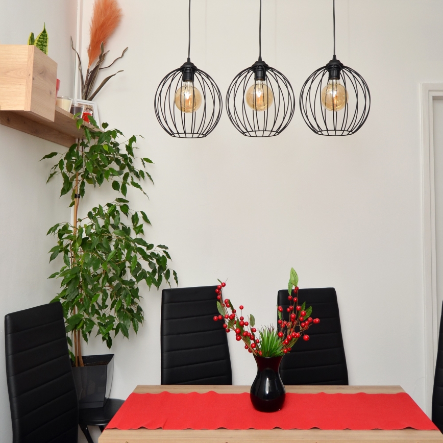 LED luster na sajli MERCURE 3xE27/15W/230V