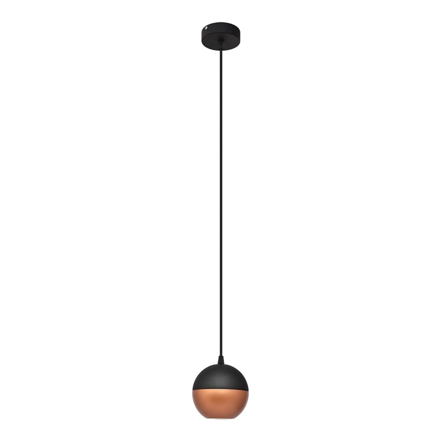 LED luster na sajli MIDWAY 1xGU10/4,8W/230V crno/bakrena