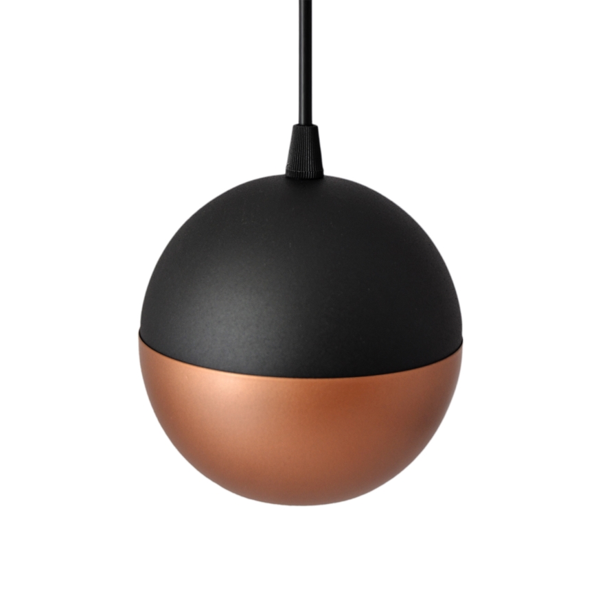 LED luster na sajli MIDWAY 3xGU10/4,8W/230V crno/bakrena