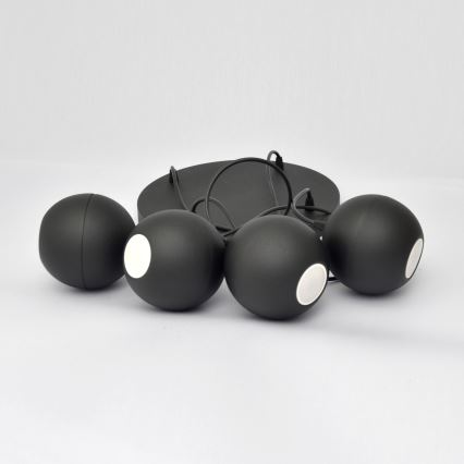LED luster na sajli MIDWAY 4xGU10/4,8W/230V crno