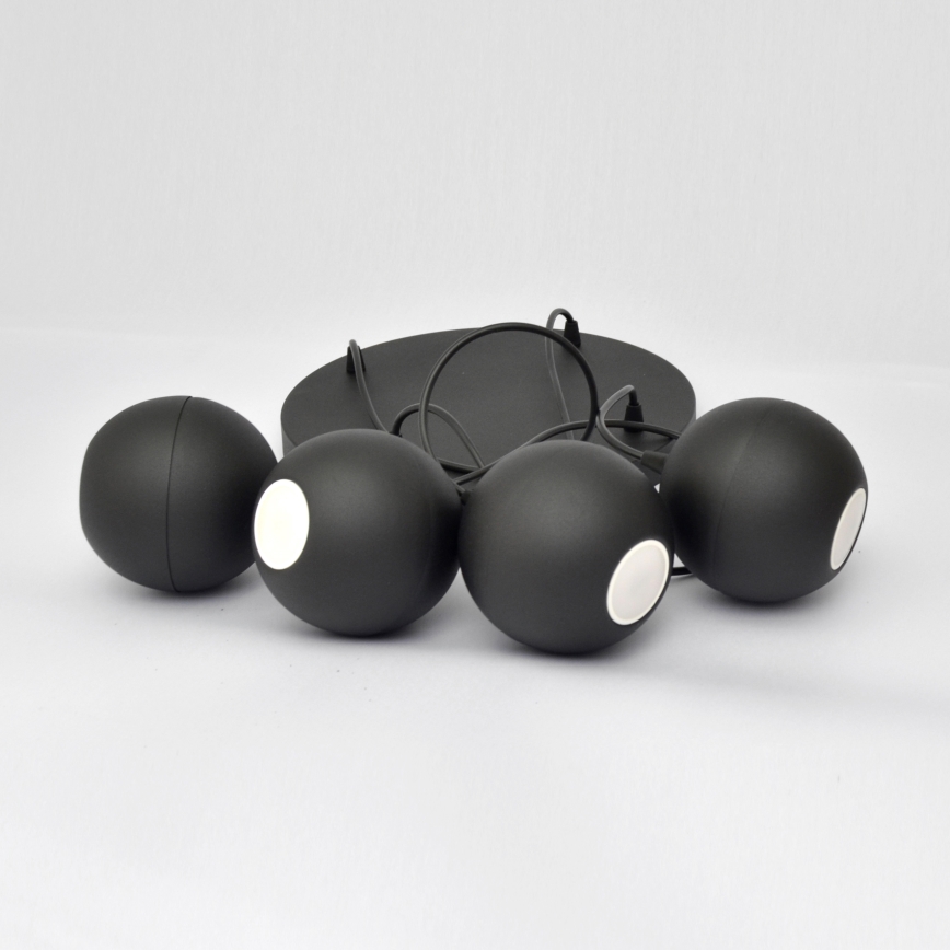 LED luster na sajli MIDWAY 4xGU10/4,8W/230V crno