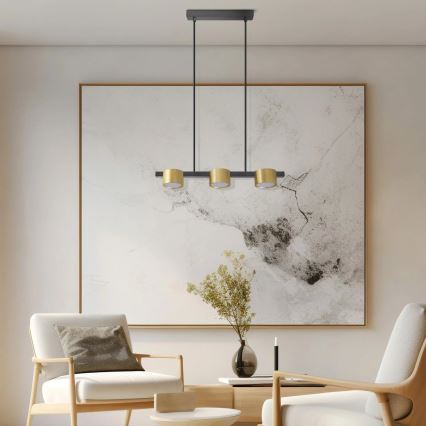LED luster na sajli MIRELLA 3xGX53/6W/230V zlatna/crno