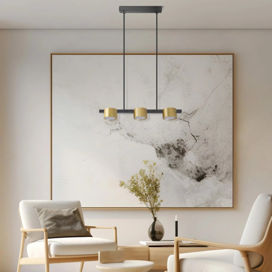 LED luster na sajli MIRELLA 3xGX53/6W/230V zlatna/crno