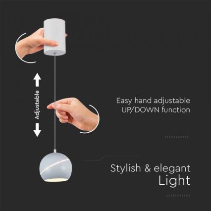 LED luster na sajli na dodir LED/8,5W/230V 3000K bela