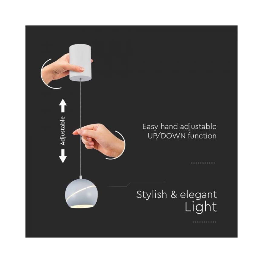 LED luster na sajli na dodir LED/8,5W/230V 3000K bela