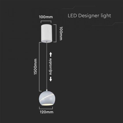 LED luster na sajli na dodir LED/8,5W/230V 3000K bela