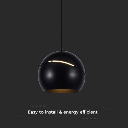 LED luster na sajli na dodir LED/8,5W/230V 3000K crno