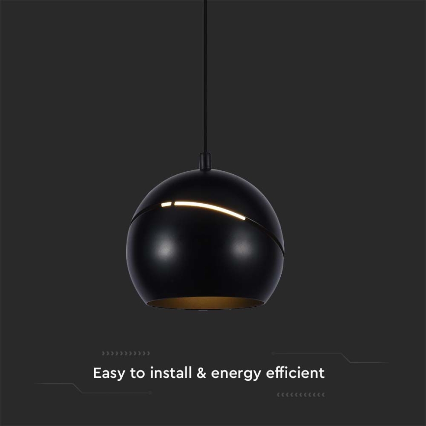 LED luster na sajli na dodir LED/8,5W/230V 3000K crno