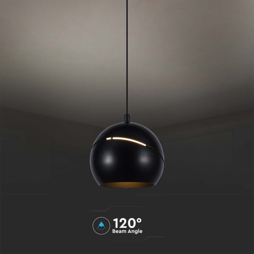 LED luster na sajli na dodir LED/8,5W/230V 3000K crno