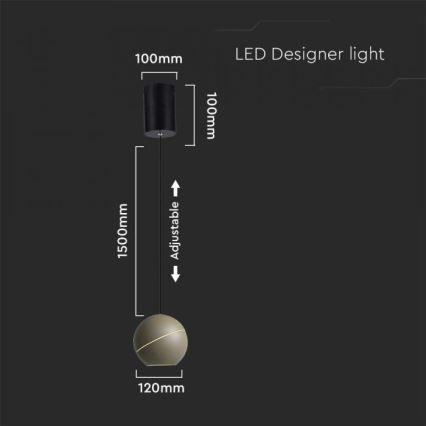 LED luster na sajli na dodir LED/8,5W/230V 3000K sivo
