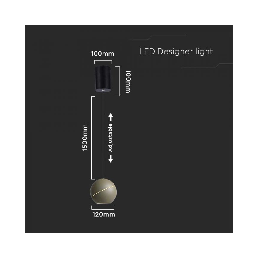 LED luster na sajli na dodir LED/8,5W/230V 3000K sivo