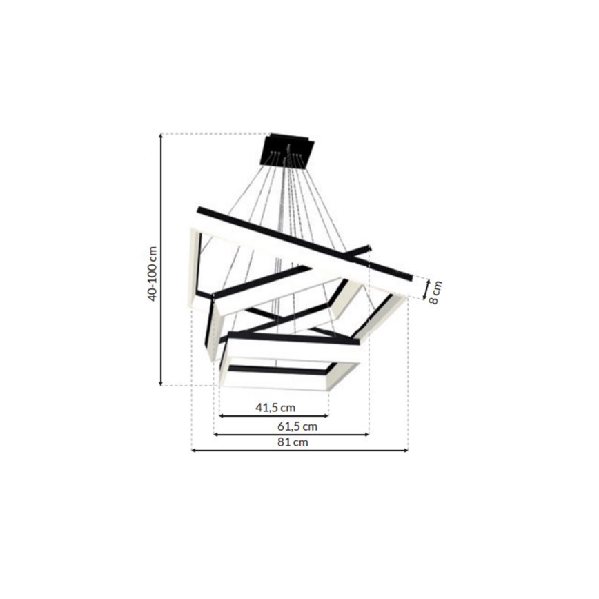 LED Luster na sajli NERO 3xLED/140W/230V